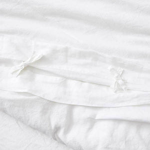 100% French Flax Linen Arctic White -SHEET SET