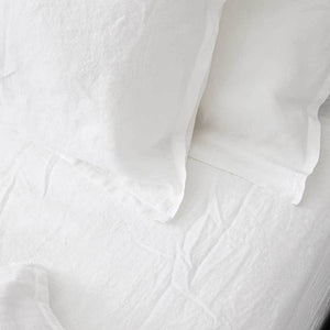 100% French Flax Linen Arctic White -SHEET SET