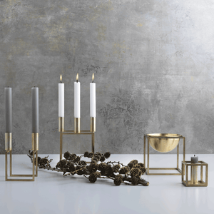 By Lassen Kubus 1 Candleholder Brass