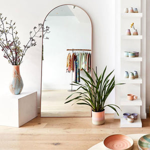 Bjorn Arch Floor Mirror Brass