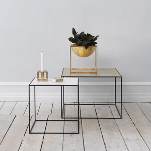 by Lassen Reversible Twin Table Brass + Misty Green