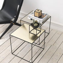 Load image into Gallery viewer, by Lassen Reversible Twin Table Brass + Misty Green