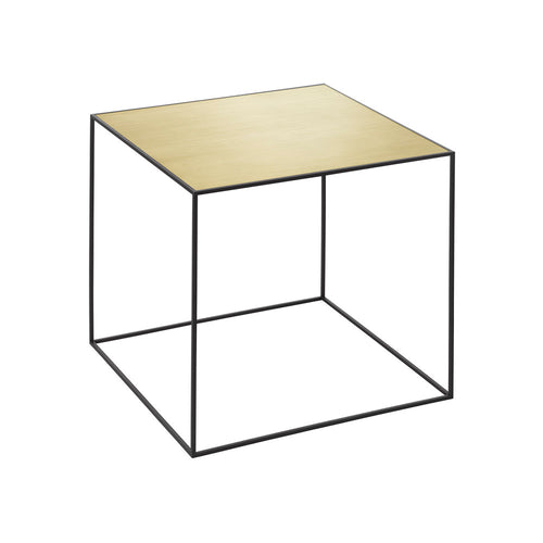 by Lassen Reversible Twin Table Brass + Misty Green