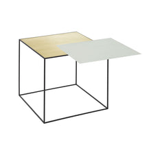 Load image into Gallery viewer, by Lassen Reversible Twin Table Brass + Misty Green