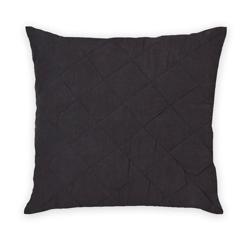 Diamond Quilted Linen Pillow Ink