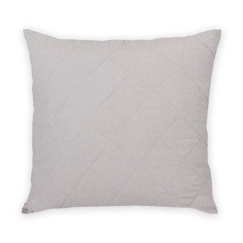 Diamond Quilted Linen Pillow Pebble