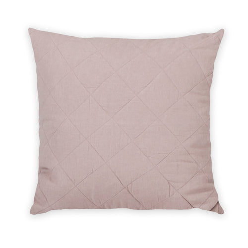 Diamond Quilted Linen Pillow Rosé