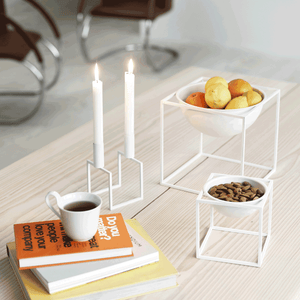 By Lassen Kubus Line Candleholder White