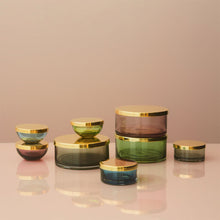 Load image into Gallery viewer, AYTM Tota Black + Brass Glass Storage Jar Large