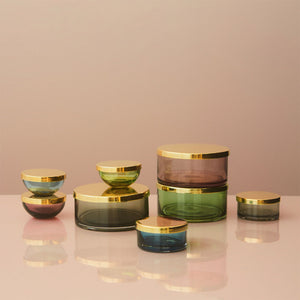 AYTM Tota Black + Brass Glass Storage Jar Large