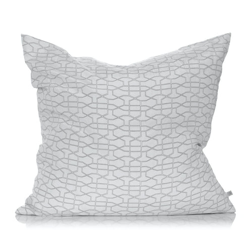 White Trellis Large Linen Cushion